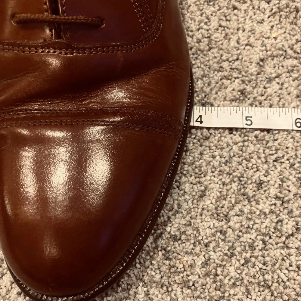 Giorgio Brutini‎ Size US 9 D Brown Shoe Dress Oxford Leather Perforated Cap Toe